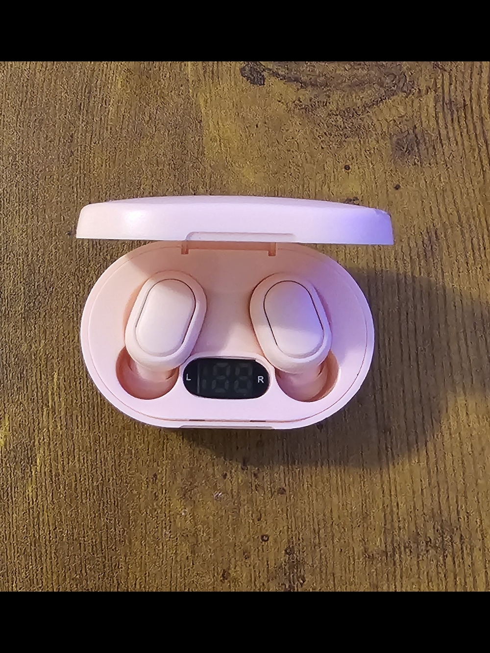 Wireless Pink Earbud Headphones with Charging Case